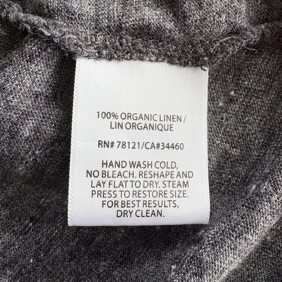 Eileen Fisher Linen Charcoal Asymmetrical Mini Dress/Tunic | Size Small - Picture 8 of 8